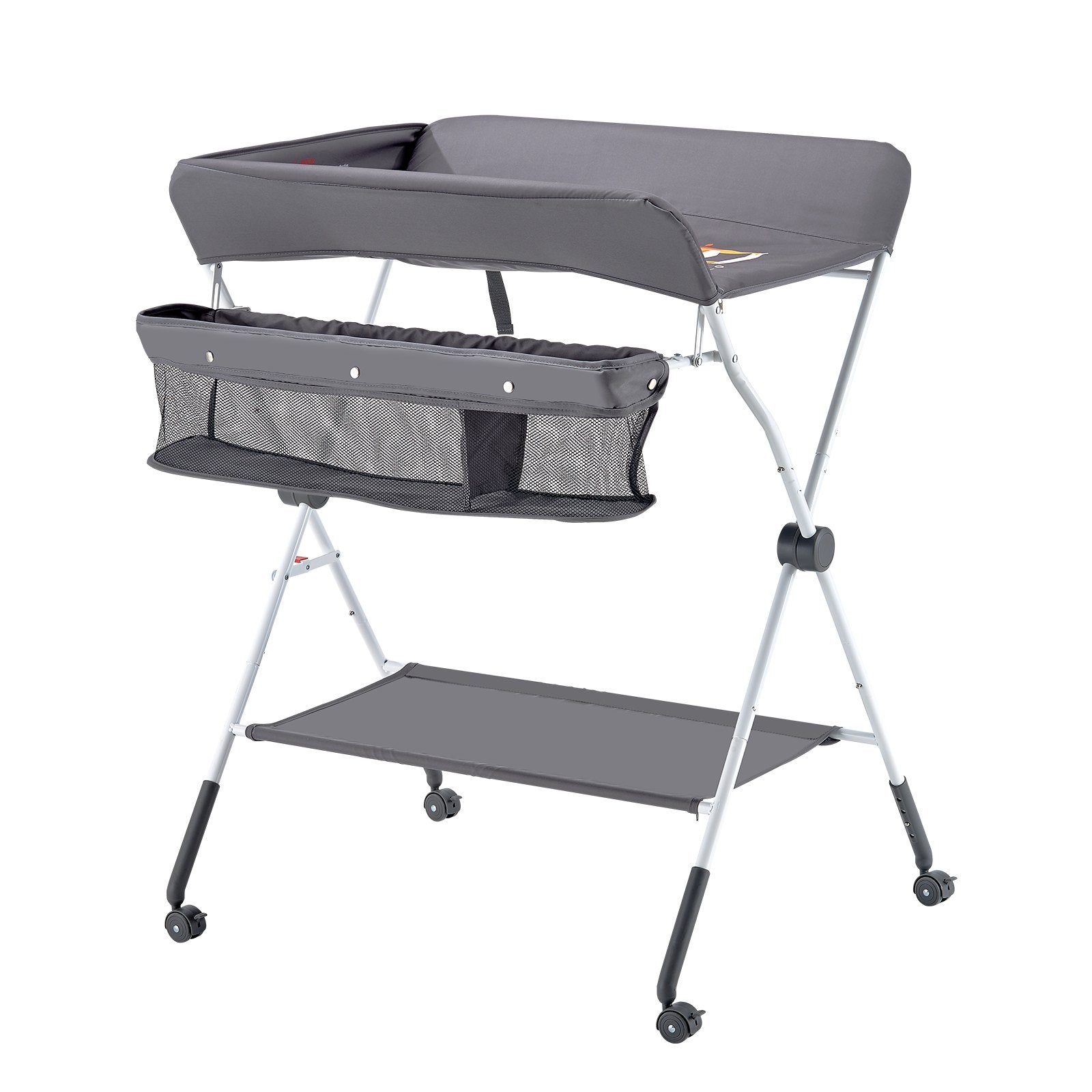 Baby Changing Table, Foldable Diaper Change Station with Side Basket, Adjustable Height Portable Changing V952-ZDNBTSHSXXSD4UOQF001V0