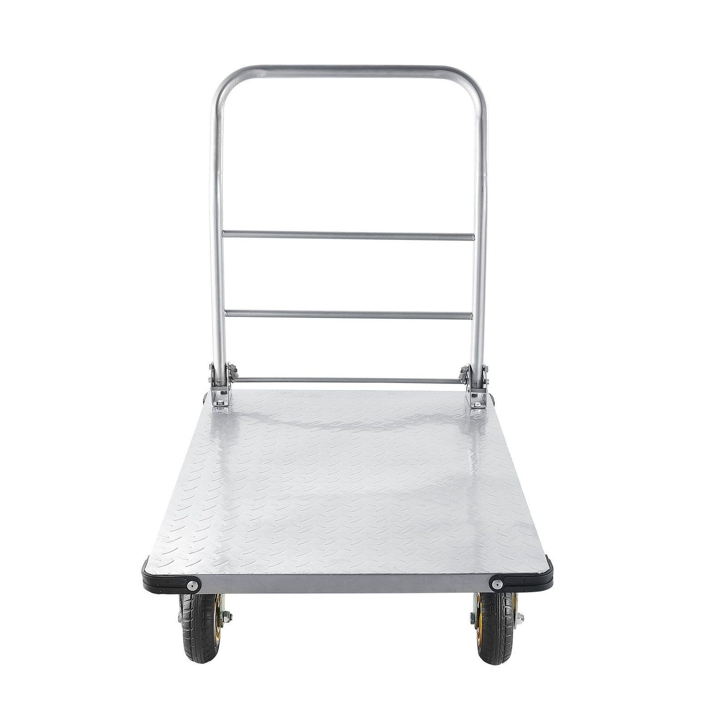 Platform Truck, 907.18 kg Capacity, Heavy Duty Steel Flatbed Cart with Swivel Wheels and Handle, Foldable V952-ZDPBC2000LBSULEYG001V0