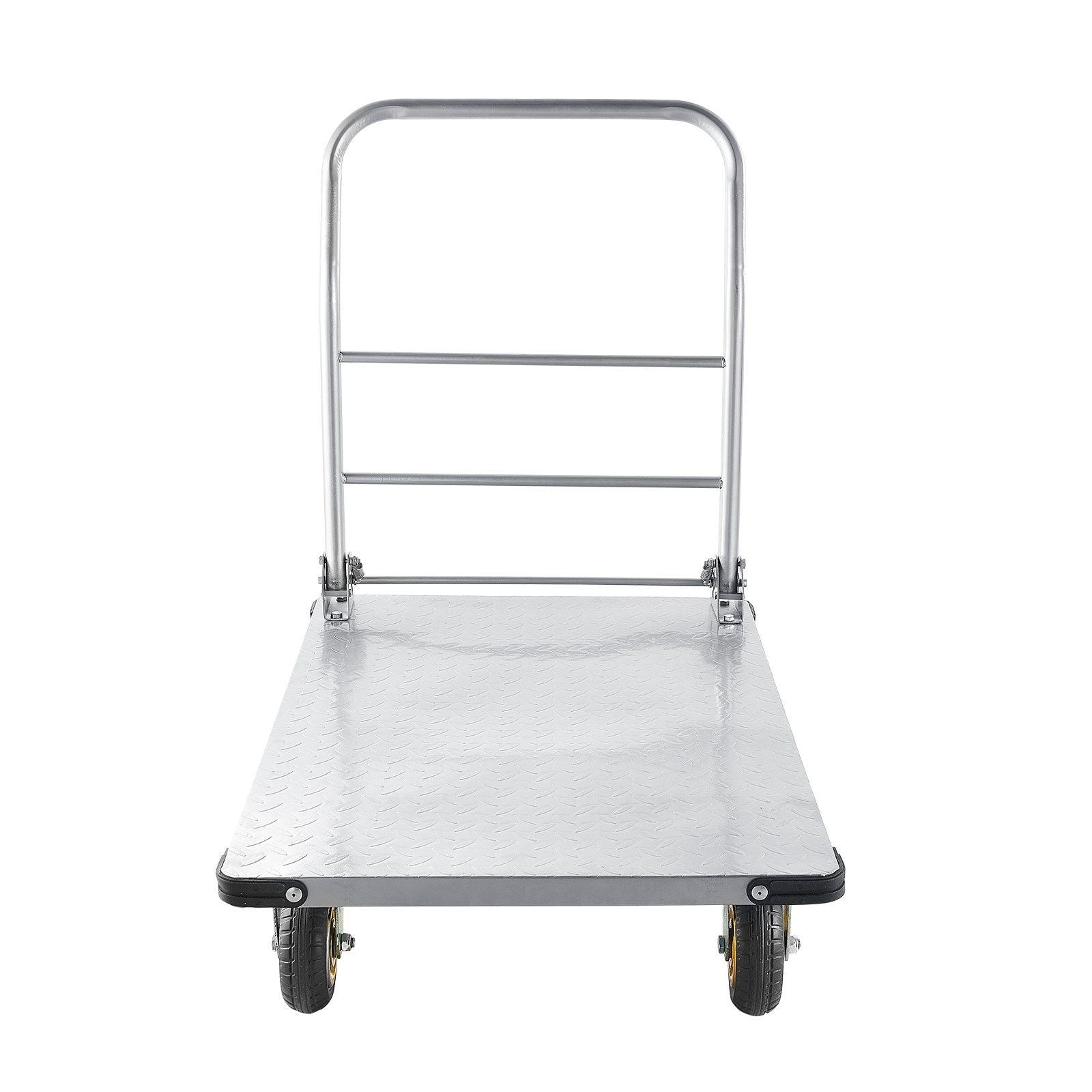 Platform Truck, 907.18 kg Capacity, Heavy Duty Steel Flatbed Cart with Swivel Wheels and Handle, Foldable V952-ZDPBC2000LBSULEYG001V0