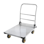 Platform Truck, 907.18 kg Capacity, Heavy Duty Steel Flatbed Cart with Swivel Wheels and Handle, Foldable V952-ZDPBC2000LBSULEYG001V0
