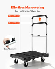 Foldable Push Cart Dolly, 149.69 kg Capacity, Folding Platform Truck with Swivel Wheels, Moving Platform Hand V952-ZDPBC330LBSLTUW2Q001V0