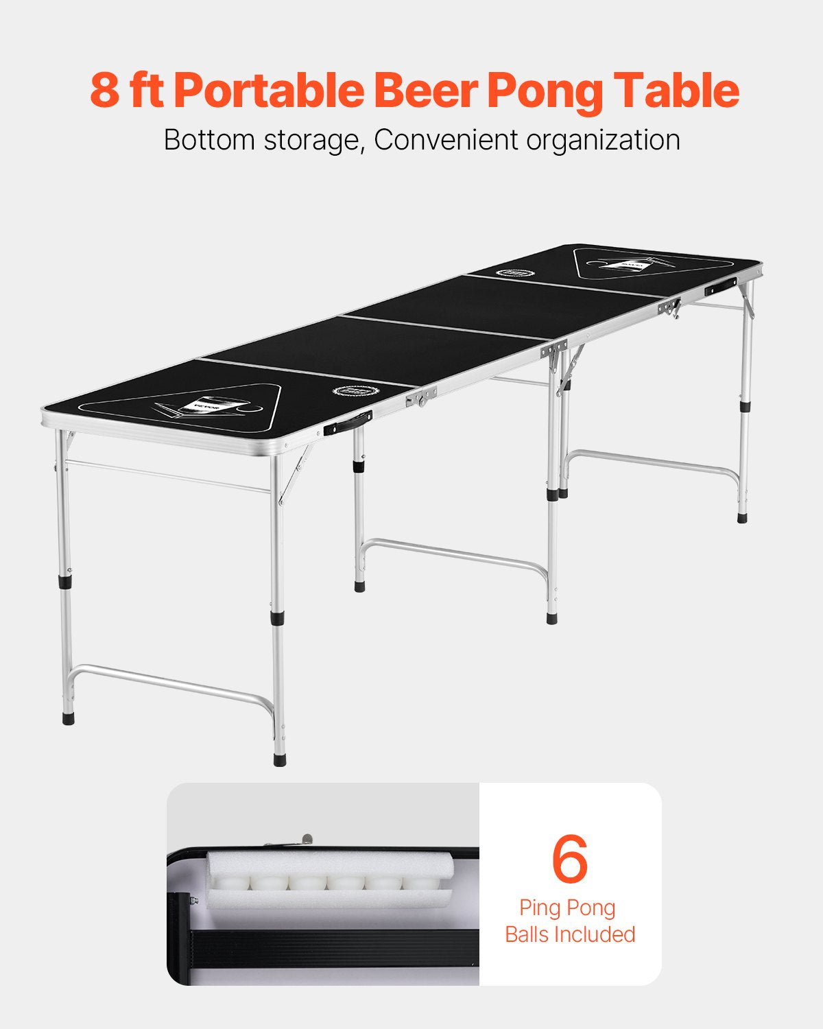 2.4 m Folding Beer Pong Tailgate Table Party Drinking Game Carrying Handle V952-ZDPJYXZCGK00FI2RBV0