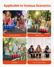 2.4 m Folding Beer Pong Tailgate Table Party Drinking Game Carrying Handle V952-ZDPJYXZCGK00FI2RBV0