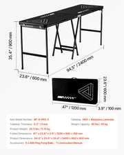 2.4 m Folding Beer Pong Tailgate Table Party Drinking Game Carrying Handle V952-ZDPJYXZJZJGK2N2MHV0