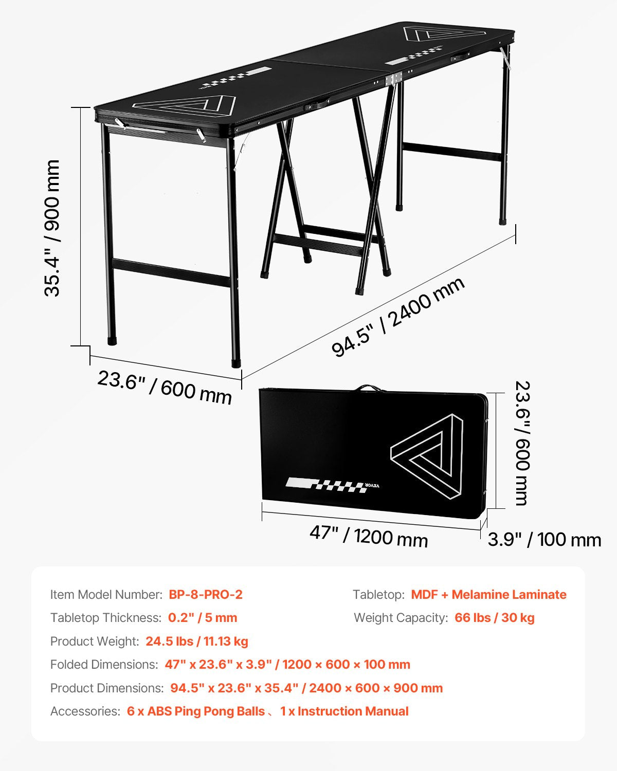2.4 m Folding Beer Pong Tailgate Table Party Drinking Game Carrying Handle V952-ZDPJYXZJZJGK2N2MHV0