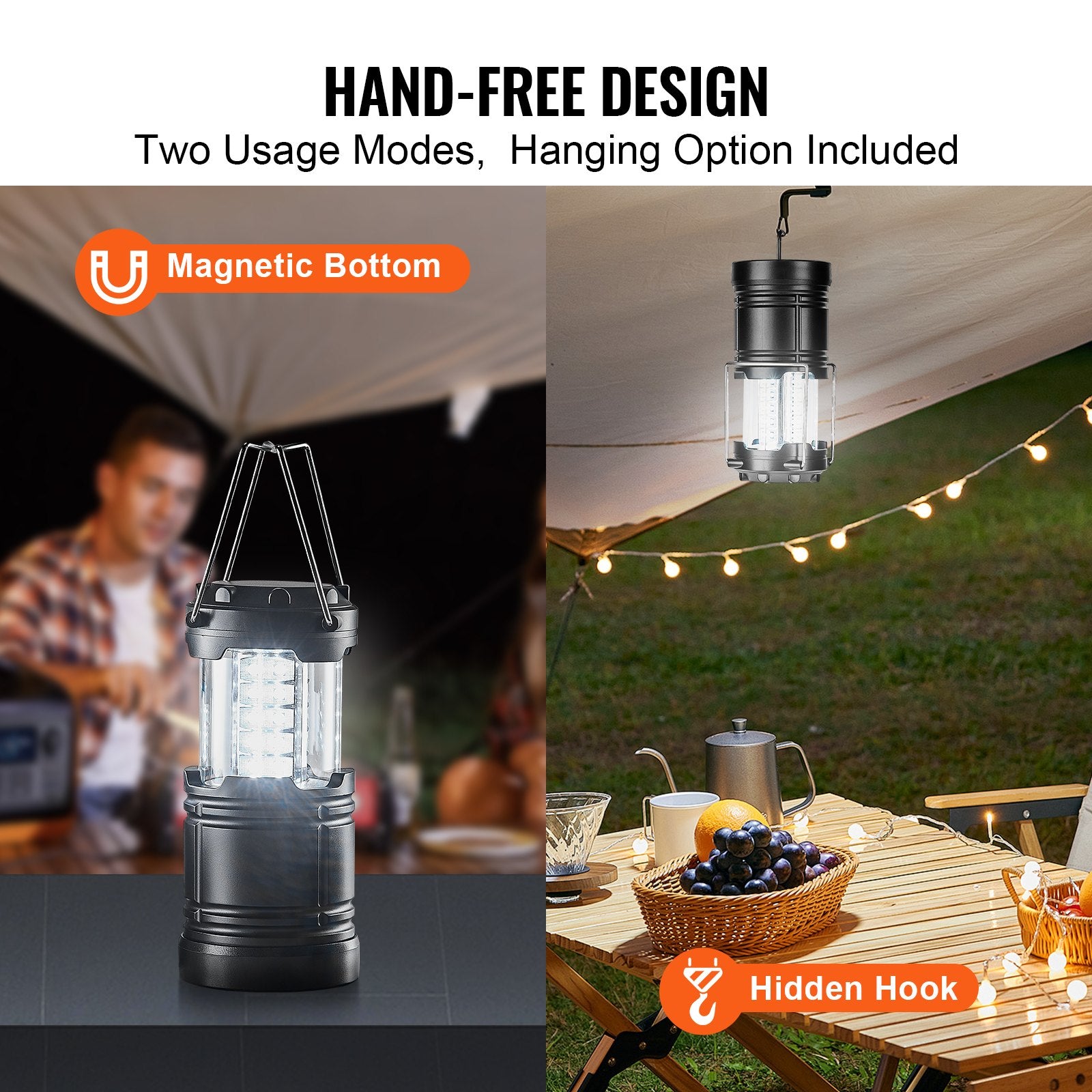 LED Camping Lanterns Collapsible Battery Powered Flashlights Set of 4 V952-ZDSBXLEDYYDG6WEQKV9