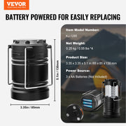 LED Camping Lanterns Collapsible Battery Powered Flashlights Set of 4 V952-ZDSBXLEDYYDG6WEQKV9
