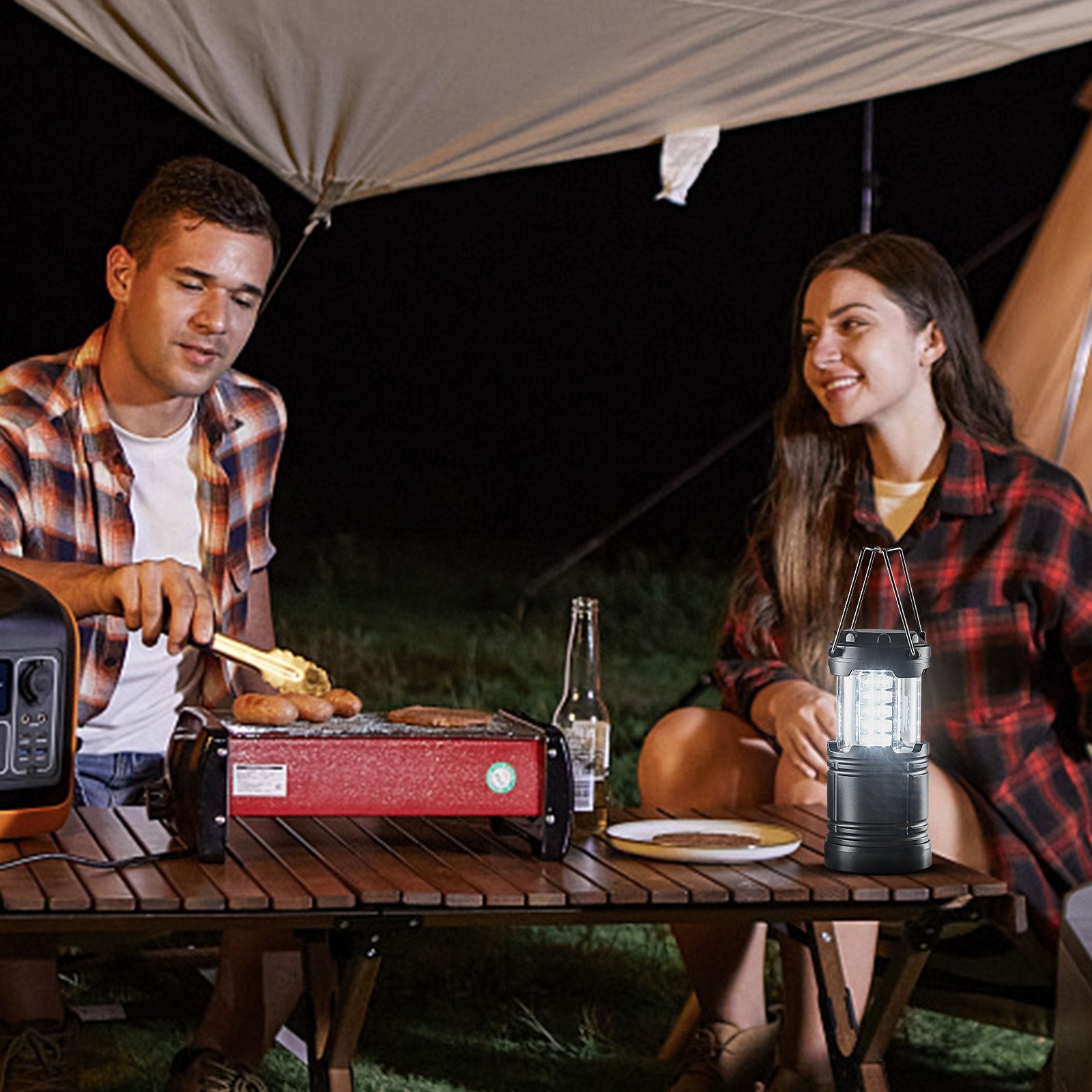 LED Camping Lanterns Collapsible Battery Powered Flashlights Set of 4 V952-ZDSBXLEDYYDG6WEQKV9