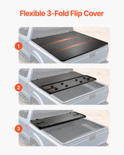 Tri-Fold Truck Bed Tonneau Cover, Compatible with 2015-2024 Ford F-150, 2004 mm Bed, Only Fit 2004 x 1656 mm V952-ZDSKCHBXGZDSW95I8V9