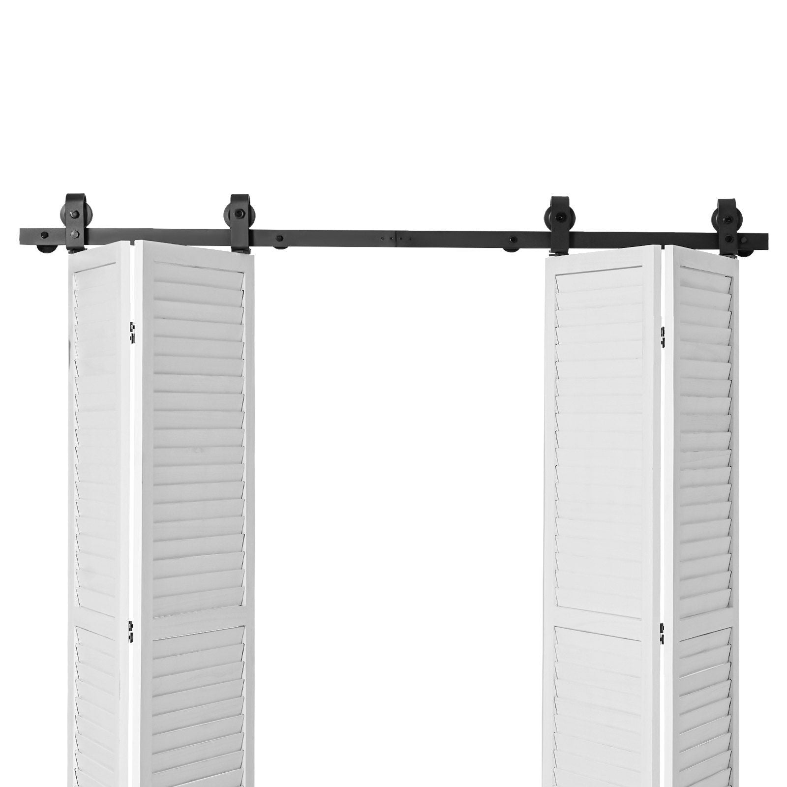Bi-Folding Sliding Barn Door Hardware Track Kit, 76" Top Mount Track Kit, Slide Smoothly & Quietly, Heavy V952-ZDSMDGDGSM2DR3L63001V0