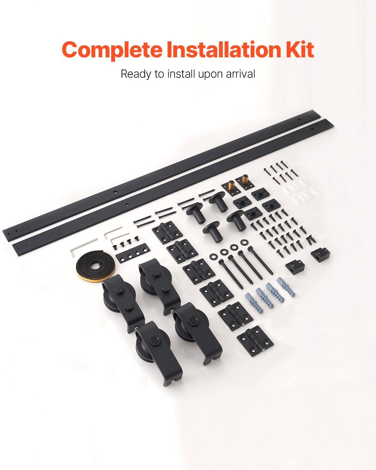 Bi-Folding Sliding Barn Door Hardware Track Kit, 76" Top Mount Track Kit, Slide Smoothly & Quietly, Heavy V952-ZDSMDGDGSM2DR3L63001V0