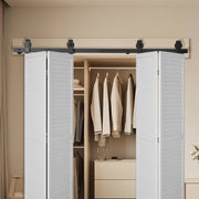 Bi-Folding Sliding Barn Door Hardware Track Kit, 76" Top Mount Track Kit, Slide Smoothly & Quietly, Heavy V952-ZDSMDGDGSM2DR3L63001V0