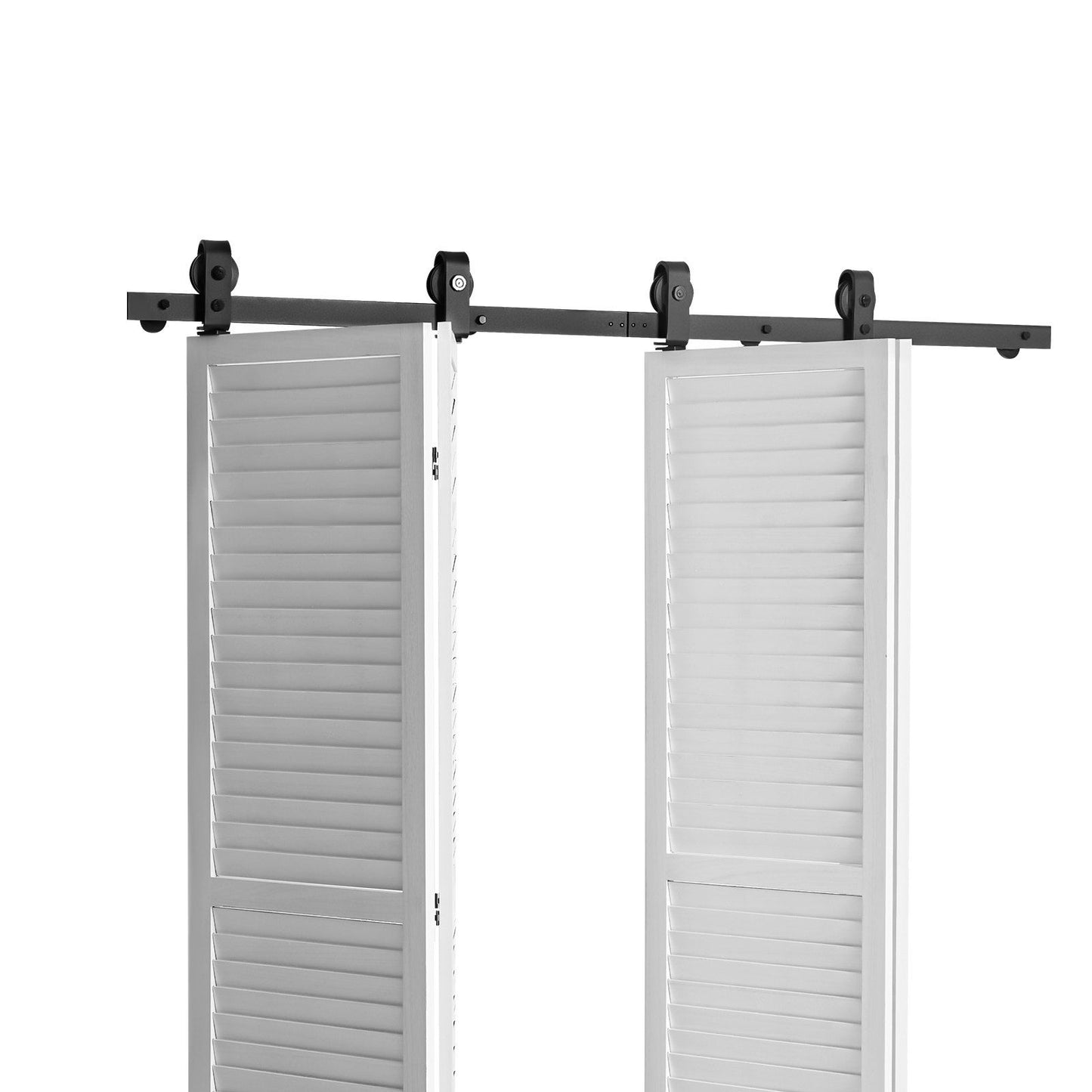 Bi-Folding Sliding Barn Door Hardware Track Kit, 76" Top Mount Track Kit, Slide Smoothly & Quietly, Heavy V952-ZDSMDGDGSM2DR3L63001V0