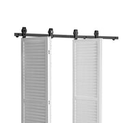 Bi-Folding Sliding Barn Door Hardware Track Kit, 76" Top Mount Track Kit, Slide Smoothly & Quietly, Heavy V952-ZDSMDGDGSM2DR3L63001V0
