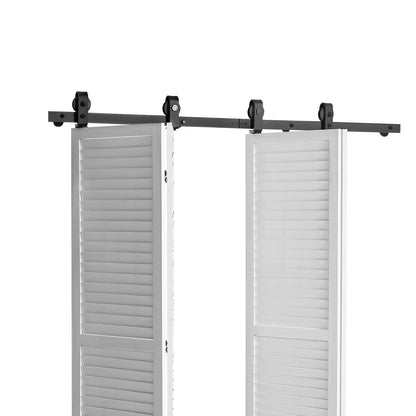 Bi-Folding Sliding Barn Door Hardware Track Kit, 76" Top Mount Track Kit, Slide Smoothly & Quietly, Heavy V952-ZDSMDGDGSM2DR3L63001V0