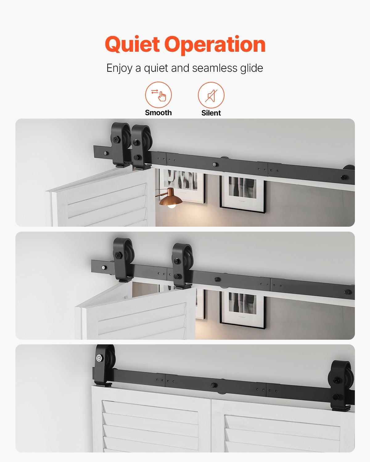 Bi-Folding Sliding Barn Door Hardware Track Kit, 36" Top Mount Track Kit, Slide Smoothly & Quietly, Heavy V952-ZDSMDGDGSM3D3Z5LL001V0