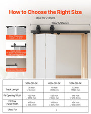 Bi-Folding Sliding Barn Door Hardware Track Kit, 36" Top Mount Track Kit, Slide Smoothly & Quietly, Heavy V952-ZDSMDGDGSM3D3Z5LL001V0