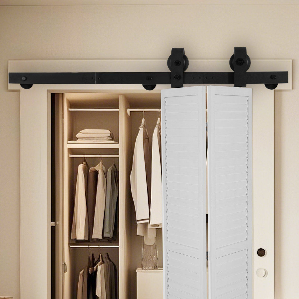 Bi-Folding Sliding Barn Door Hardware Track Kit, 36" Top Mount Track Kit, Slide Smoothly & Quietly, Heavy V952-ZDSMDGDGSM3D3Z5LL001V0