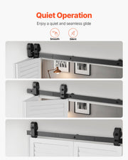 Bi-Folding Sliding Barn Door Hardware Track Kit 40" for Two 18" Doors V952-ZDSMDGDGSM3DI8IID001V0