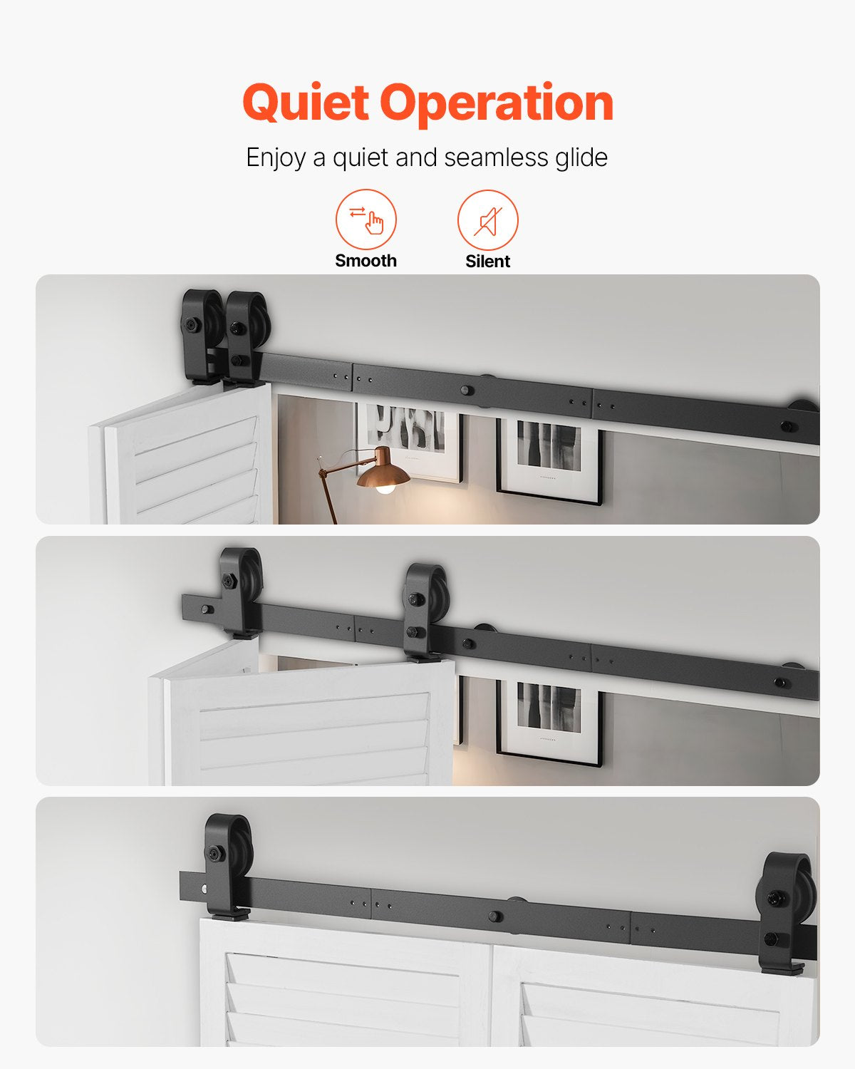Bi-Folding Sliding Barn Door Hardware Track Kit 40" for Two 18" Doors V952-ZDSMDGDGSM3DI8IID001V0