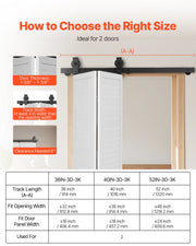 Bi-Folding Sliding Barn Door Hardware Track Kit 40" for Two 18" Doors V952-ZDSMDGDGSM3DI8IID001V0