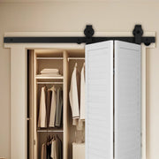 Bi-Folding Sliding Barn Door Hardware Track Kit 40" for Two 18" Doors V952-ZDSMDGDGSM3DI8IID001V0