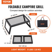 Folding Campfire Grill Portable Camping Fire Pit Steel Outdoor BBQ Picnic V952-ZDYYKJZDG18120J5TV0