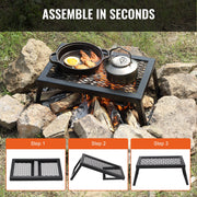 Folding Campfire Grill Portable Camping Fire Pit Steel Outdoor BBQ Picnic V952-ZDYYKJZDG18120J5TV0