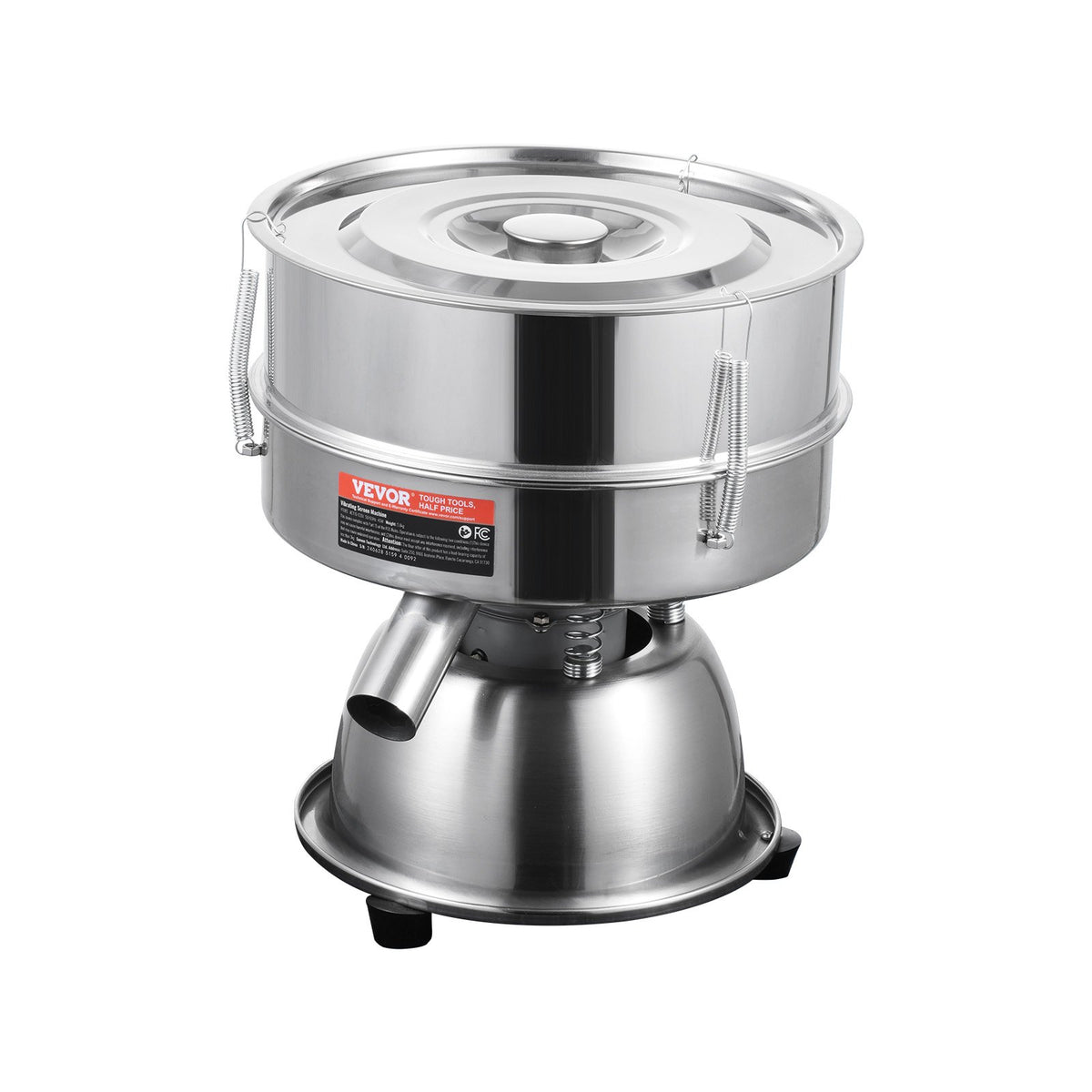 Automatic Electric Vibrating Sieve, Stainless Steel Sifter Shaker Machine with 30+50 Mesh, 45W Automatic V952-ZDZSJTM30M50X6TFUV3