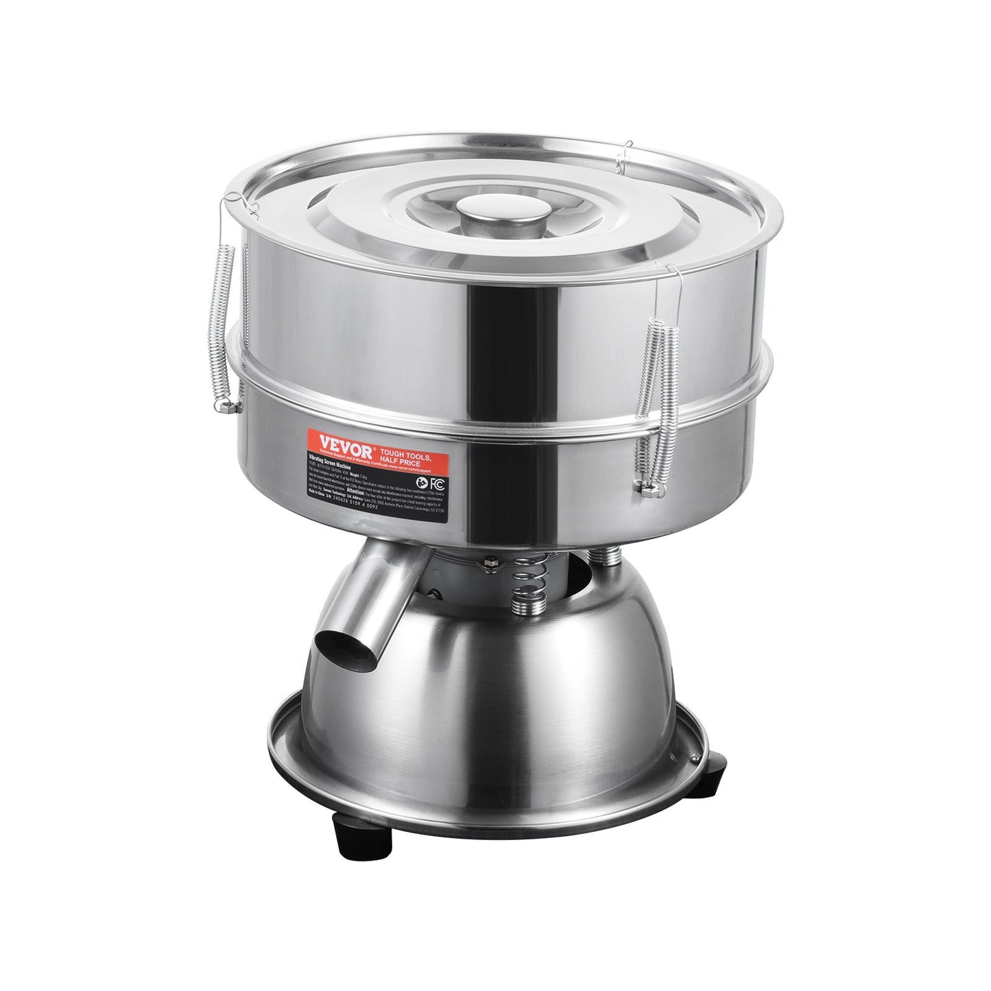 Automatic Electric Vibrating Sieve, Stainless Steel Sifter Shaker Machine with 40+60 Mesh, 45W Automatic V952-ZDZSJTM40M608SJJRV3