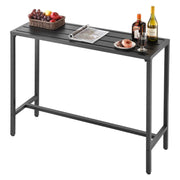 Outdoor Bar Table, 120 x 37.5 cm Patio Bar Table, Waterproof Top & Sturdy Metal Frame, Rectangle Counter V952-ZFLTJBZFX4720NCC7001V0