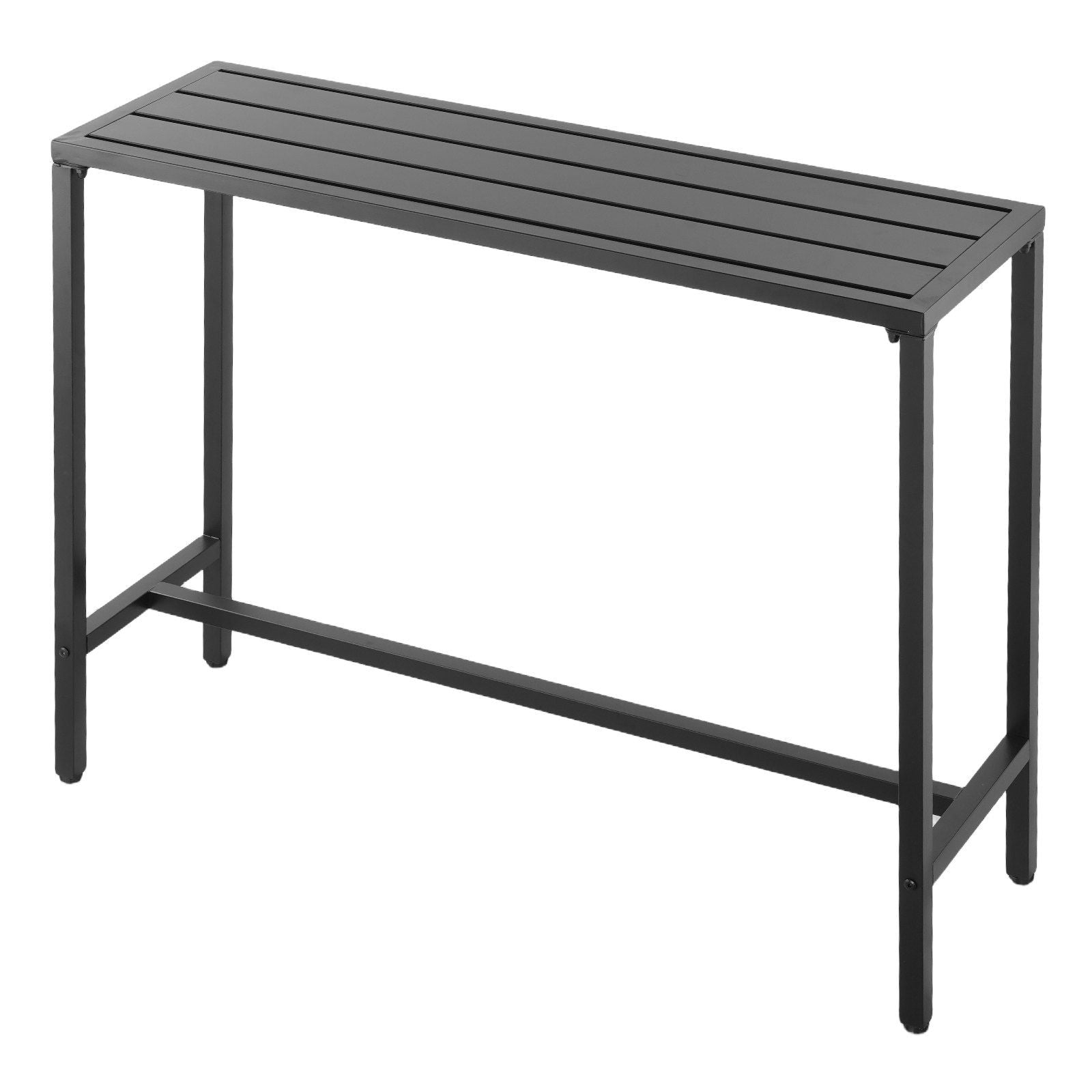 Outdoor Bar Table, 120 x 37.5 cm Patio Bar Table, Waterproof Top & Sturdy Metal Frame, Rectangle Counter V952-ZFLTJBZFX4720NCC7001V0