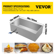 Maple Syrup Evaporator Pan 76x41x24 cm Stainless Steel Maple Syrup Boiling Pan with Valve for Boiling Maple V952-ZFQ16X30000000001V0
