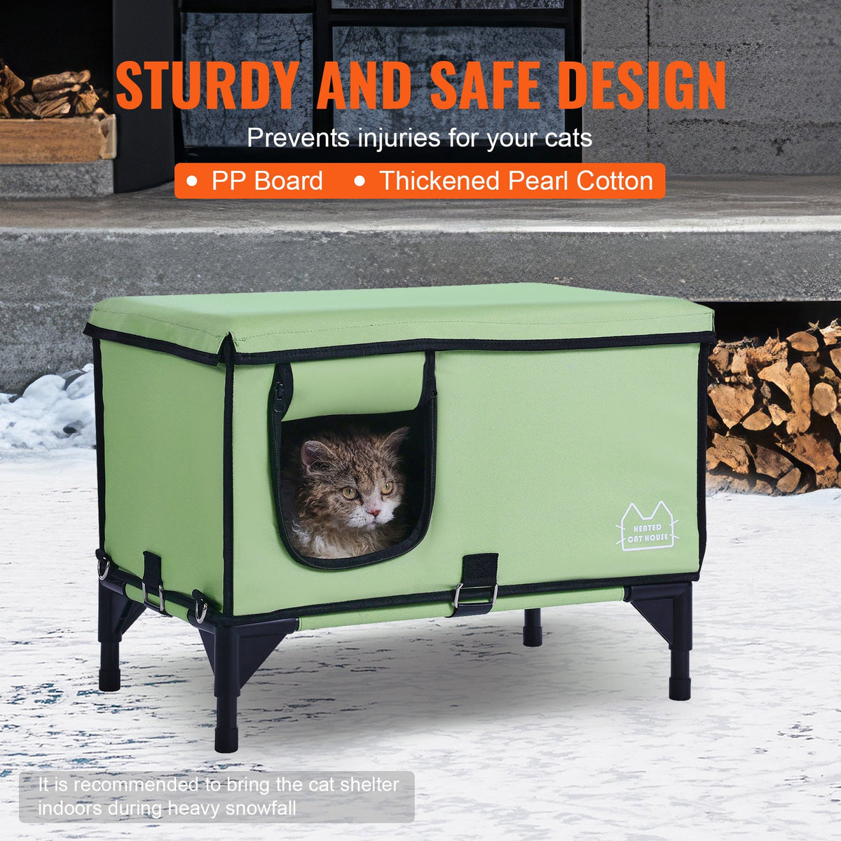 Elevated Heated Cat House, Cuboid Kitty Shelter with Adjustable Temperature and Timer, 900D Oxford Cloth V952-ZFTSBYMBHSNJHUMMQV3