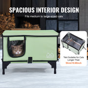 Elevated Heated Cat House, Cuboid Kitty Shelter with Adjustable Temperature and Timer, 900D Oxford Cloth V952-ZFTSBYMBHSNJHUMMQV3