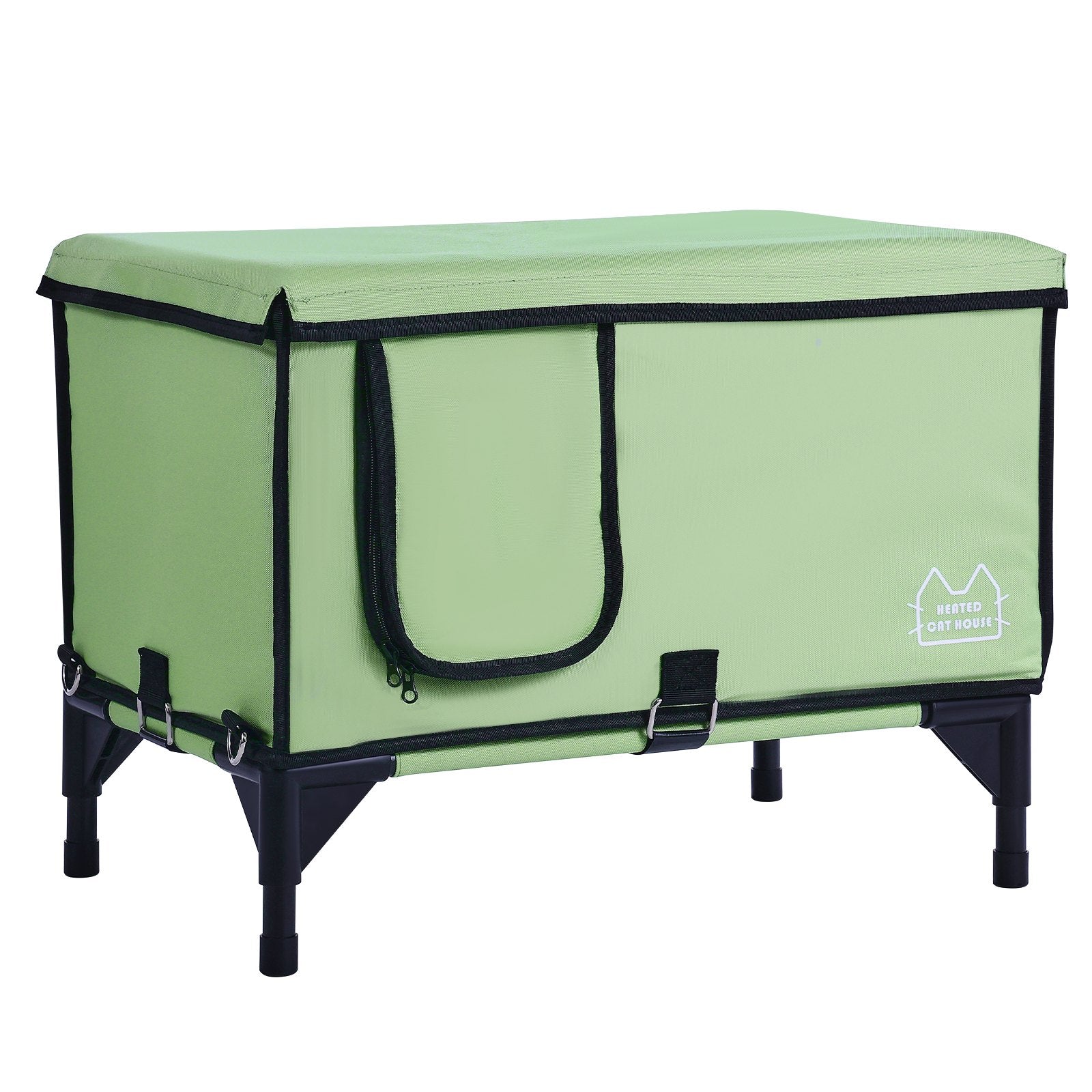 Elevated Heated Cat House, Cuboid Kitty Shelter with Adjustable Temperature and Timer, 900D Oxford Cloth V952-ZFTSBYMBHSNJHUMMQV3