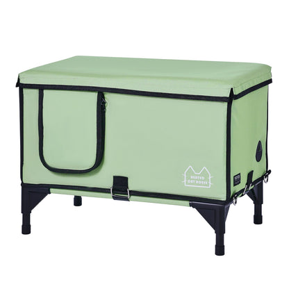Elevated Heated Cat House, Cuboid Kitty Shelter with Adjustable Temperature and Timer, 900D Oxford Cloth V952-ZFTSBYMBHSNJHUMMQV3