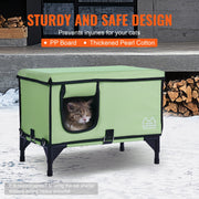 Elevated Heated Cat House, Cuboid Kitty Shelter with Adjustable Temperature and Timer, 900D Oxford Cloth V952-ZFTSBYMBHSNJMM05RV3