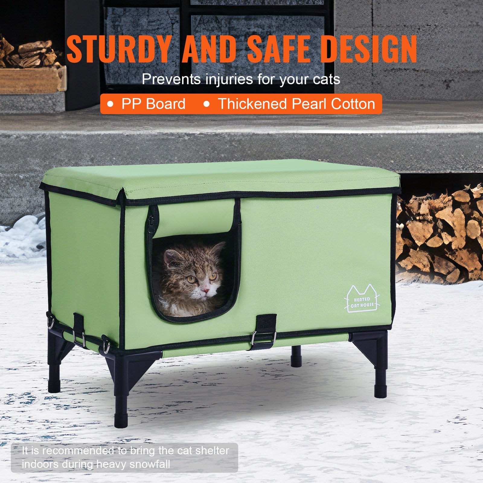 Elevated Heated Cat House, Cuboid Kitty Shelter with Adjustable Temperature and Timer, 900D Oxford Cloth V952-ZFTSBYMBHSNJMM05RV3
