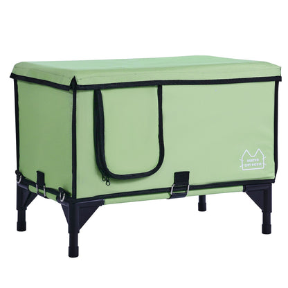 Elevated Heated Cat House, Cuboid Kitty Shelter with Adjustable Temperature and Timer, 900D Oxford Cloth V952-ZFTSBYMBHSNJMM05RV3