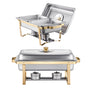 Chafing Dish Buffet Set, 4 Qt 2 Pack, Stainless Steel Chafer with 4 Half Size Pans, Rectangle Catering Warmer V952-ZFXBXGBLSTGKPIZUVV0