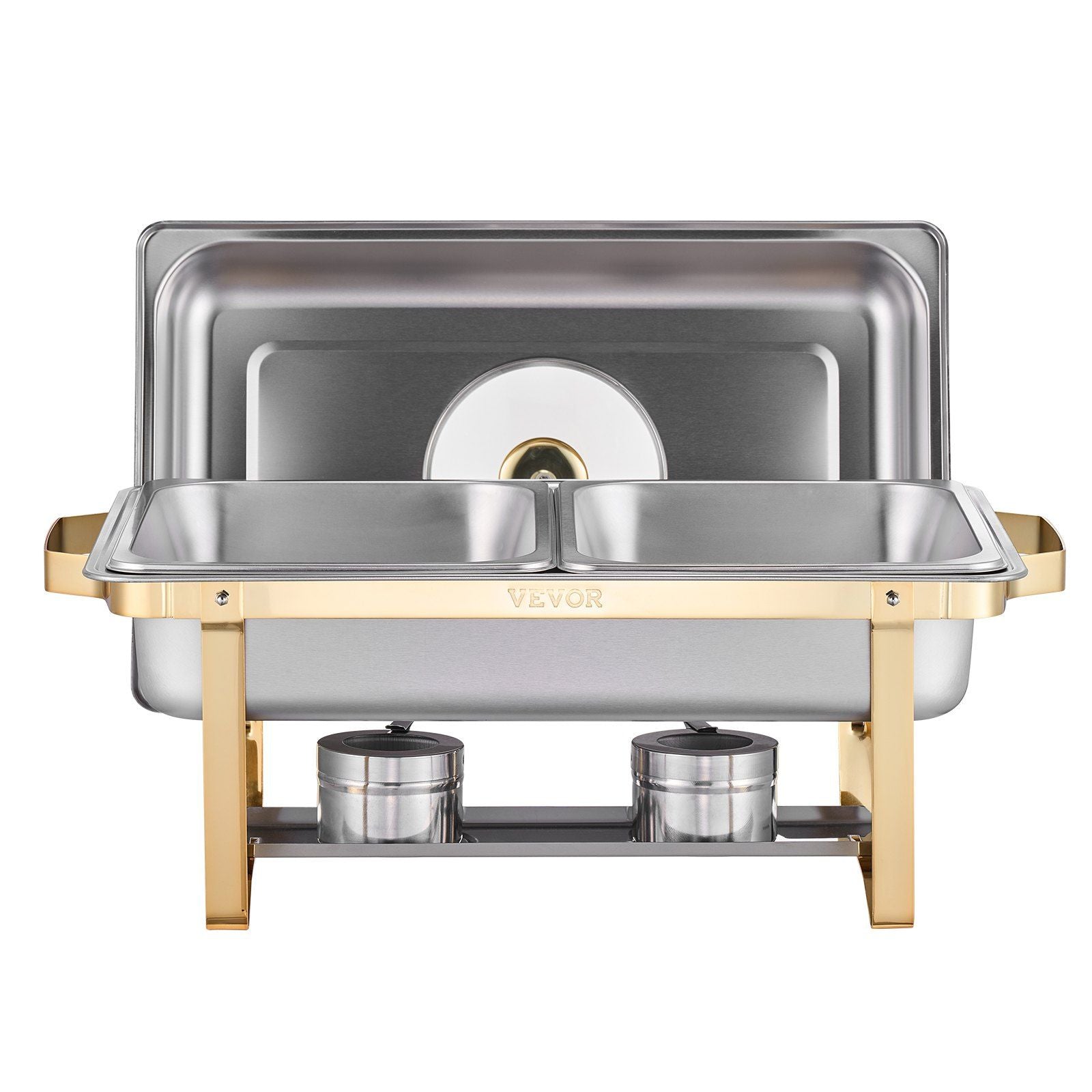 Chafing Dish Buffet Set, 4 Qt 2 Pack, Stainless Steel Chafer with 4 Half Size Pans, Rectangle Catering Warmer V952-ZFXBXGBLSTGKPIZUVV0