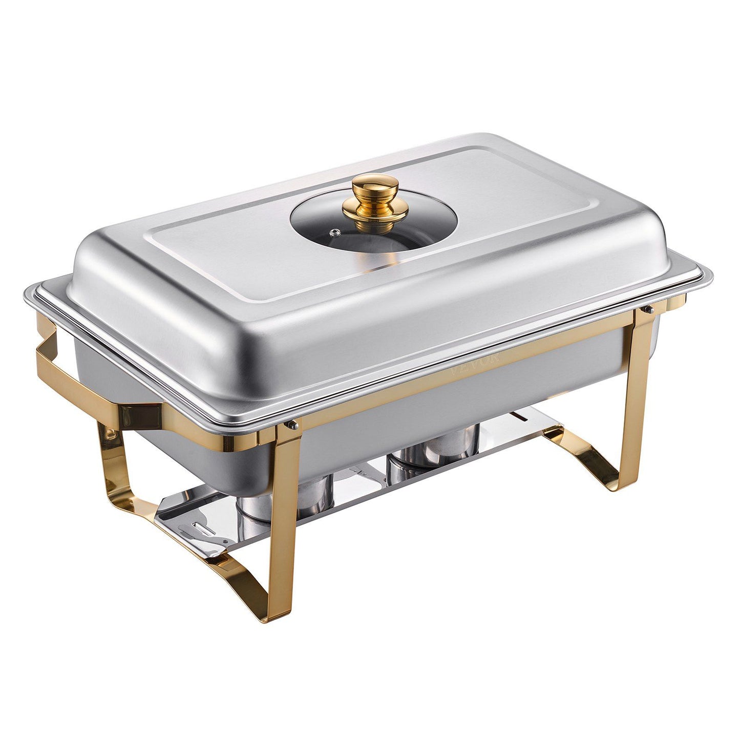 Chafing Dish Buffet Set, 4 Qt 2 Pack, Stainless Steel Chafer with 4 Half Size Pans, Rectangle Catering Warmer V952-ZFXBXGBLSTGKPIZUVV0