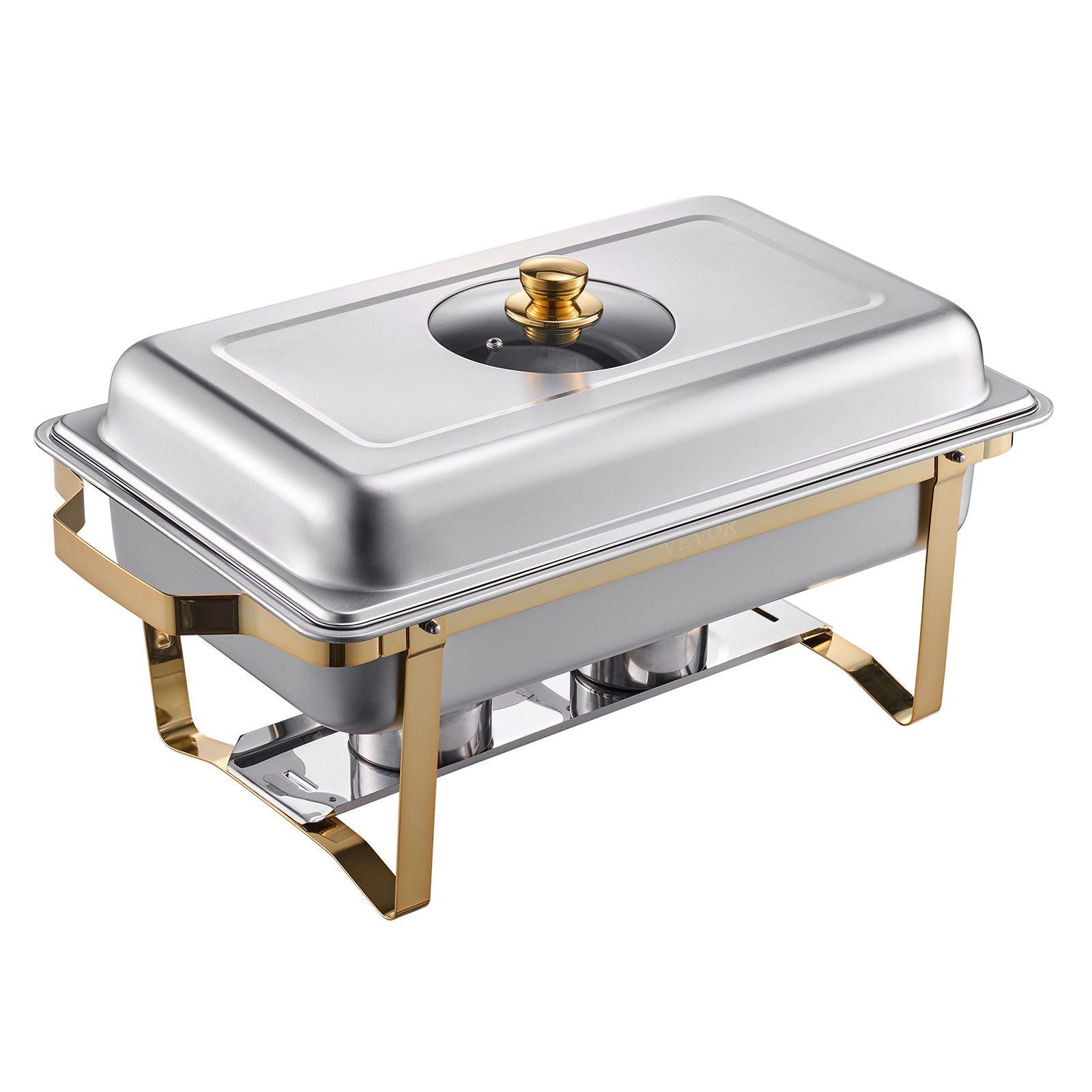 Chafing Dish Buffet Set, 4 Qt 2 Pack, Stainless Steel Chafer with 4 Half Size Pans, Rectangle Catering Warmer V952-ZFXBXGBLSTGKPIZUVV0