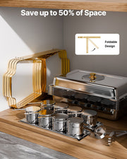 Chafing Dish Buffet Set, 8 Qt 4 Pack, Stainless Steel Chafer with 4 Full Size Pans, Rectangle Catering Warmer V952-ZFXBXGBLSTGKXK5LUV0