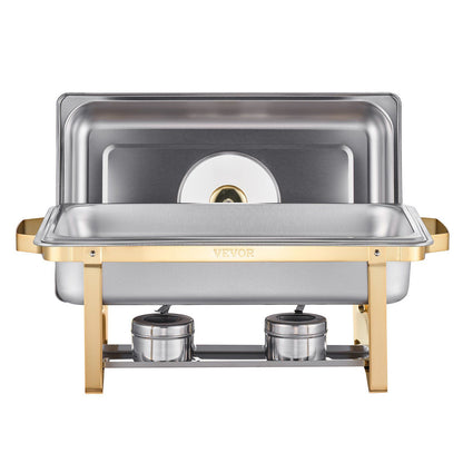 Chafing Dish Buffet Set, 8 Qt 4 Pack, Stainless Steel Chafer with 4 Full Size Pans, Rectangle Catering Warmer V952-ZFXBXGBLSTGKXK5LUV0