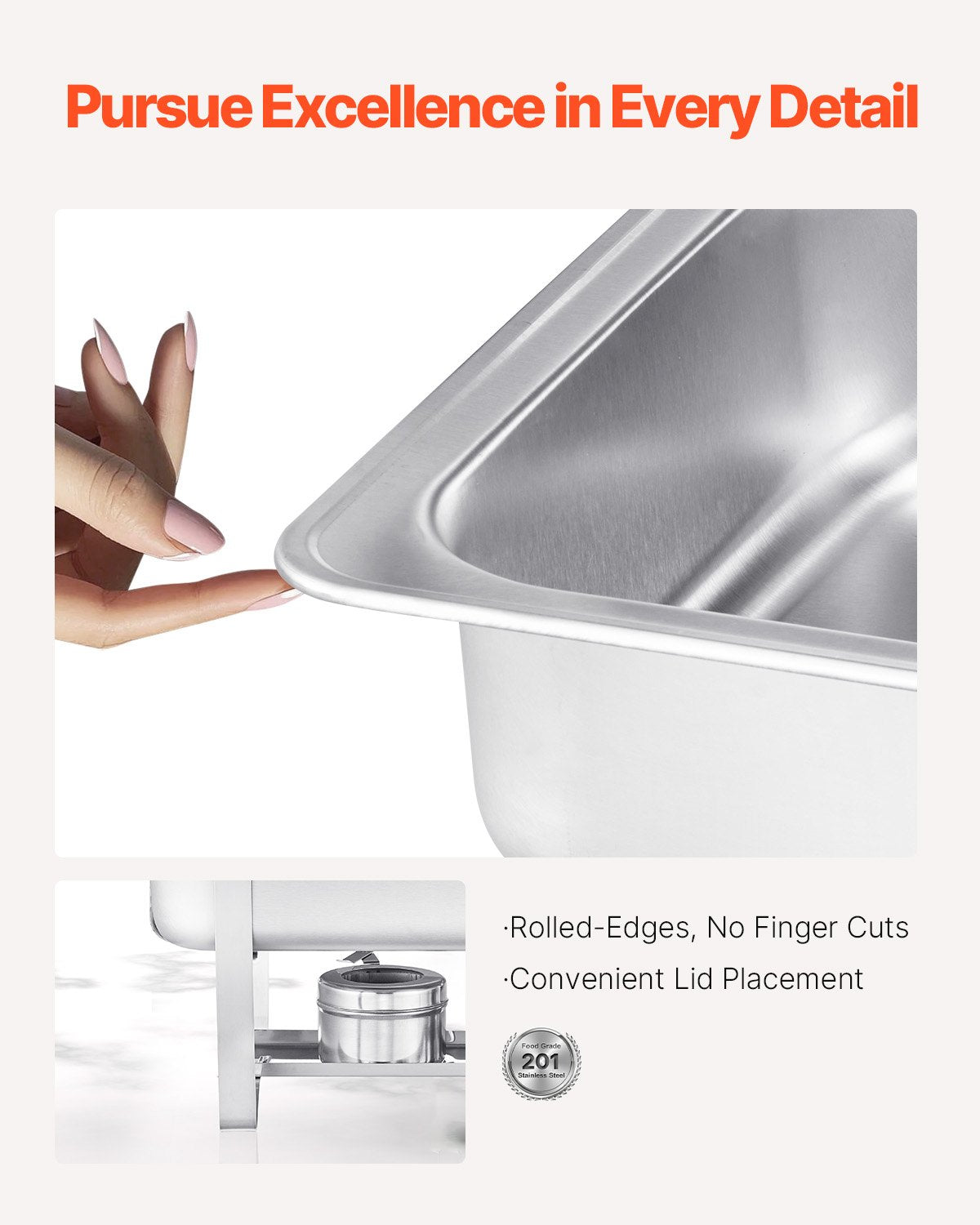 8 Qt 2 Pack Rectangle Chafing Dish Buffet Set Fullsize Pan Stainless Steel V952-ZFXBXGSTGK2J9NBC2V0