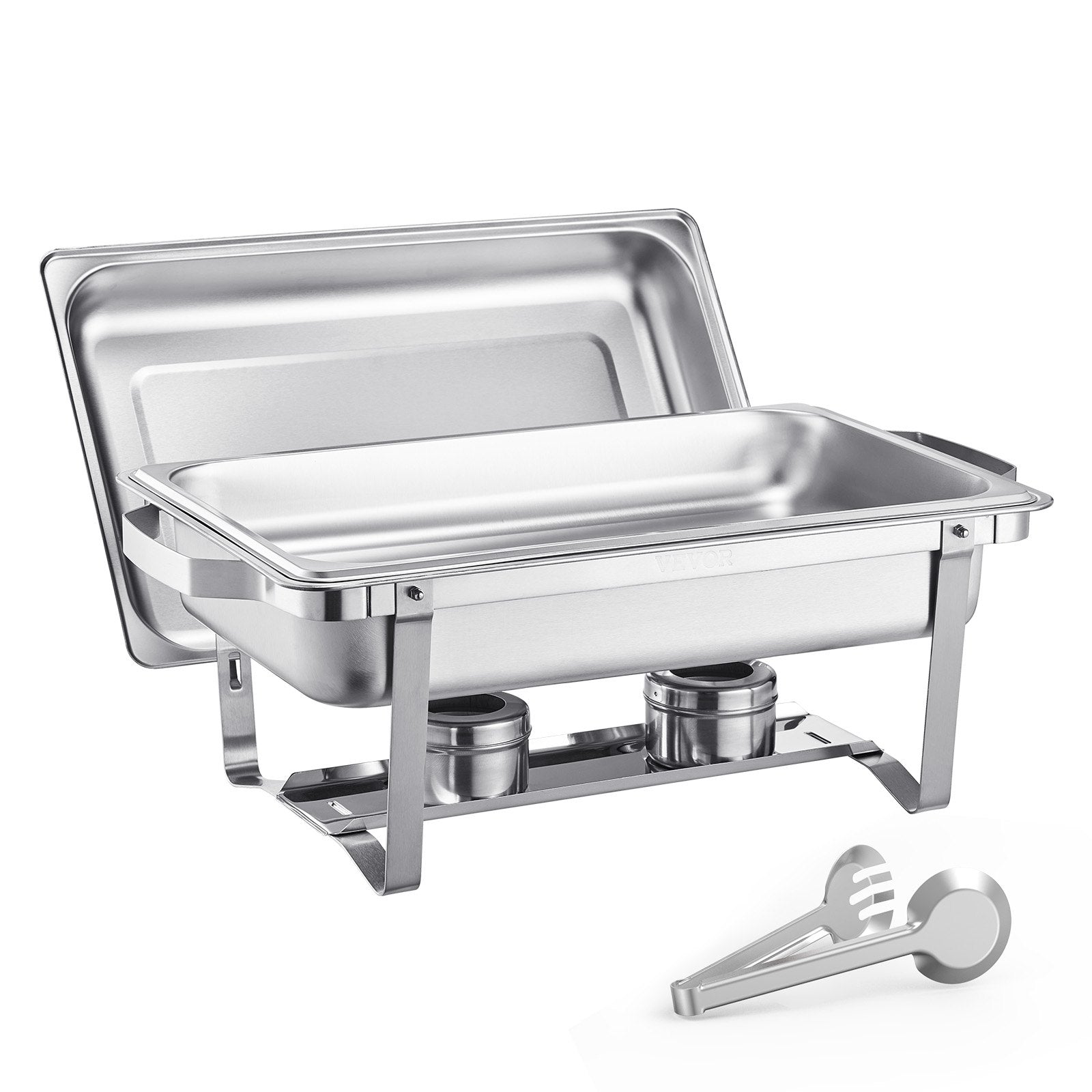 8 Qt 2 Pack Rectangle Chafing Dish Buffet Set Fullsize Pan Stainless Steel V952-ZFXBXGSTGK2J9NBC2V0