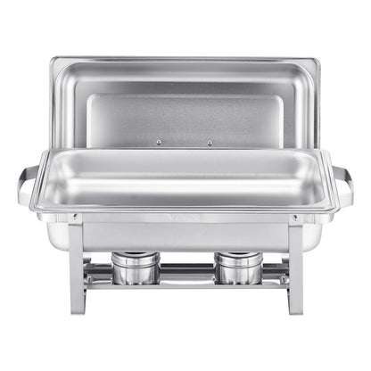 8 Qt 2 Pack Rectangle Chafing Dish Buffet Set Fullsize Pan Stainless Steel V952-ZFXBXGSTGK2J9NBC2V0
