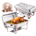 Chafing Dish Buffet Set, 8 Qt 2 Pack, Stainless Steel Chafer with 2 Full Size Pans, Rectangle Catering Warmer V952-ZFXBXGSTGK2JJ8OR8V0